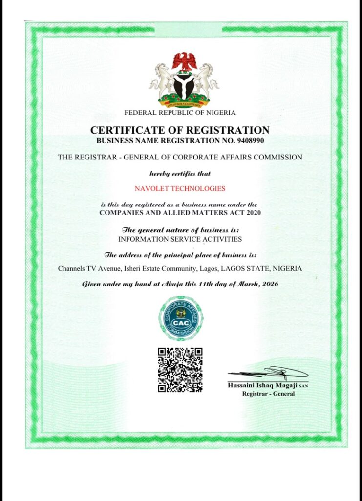 CAC registration certificate for a Nigerian small business